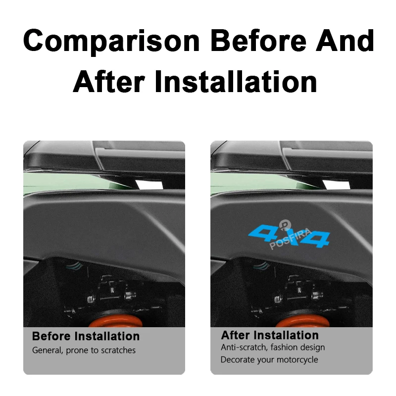POSFIRA 4x4 Off Road Stickers Waterproof Vinyl Glossy Decals for CFMoto 450 625 Polaris Sportsman 570 500 Can Am Outlander 1000