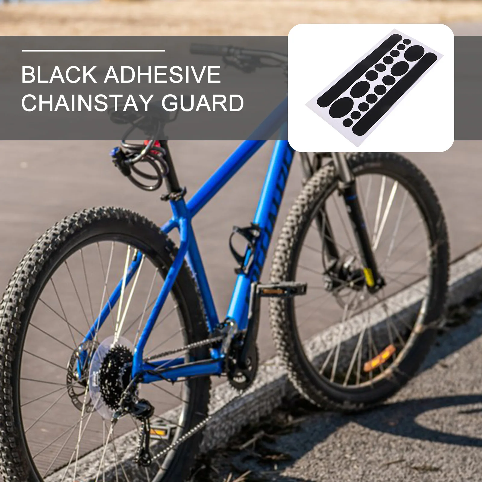 Black Adhesive Chainstay Frame Guard Bike Protection Stickers Anti-Scratch Film Tape for Mountain Road Bikes Bike Frame Stickers