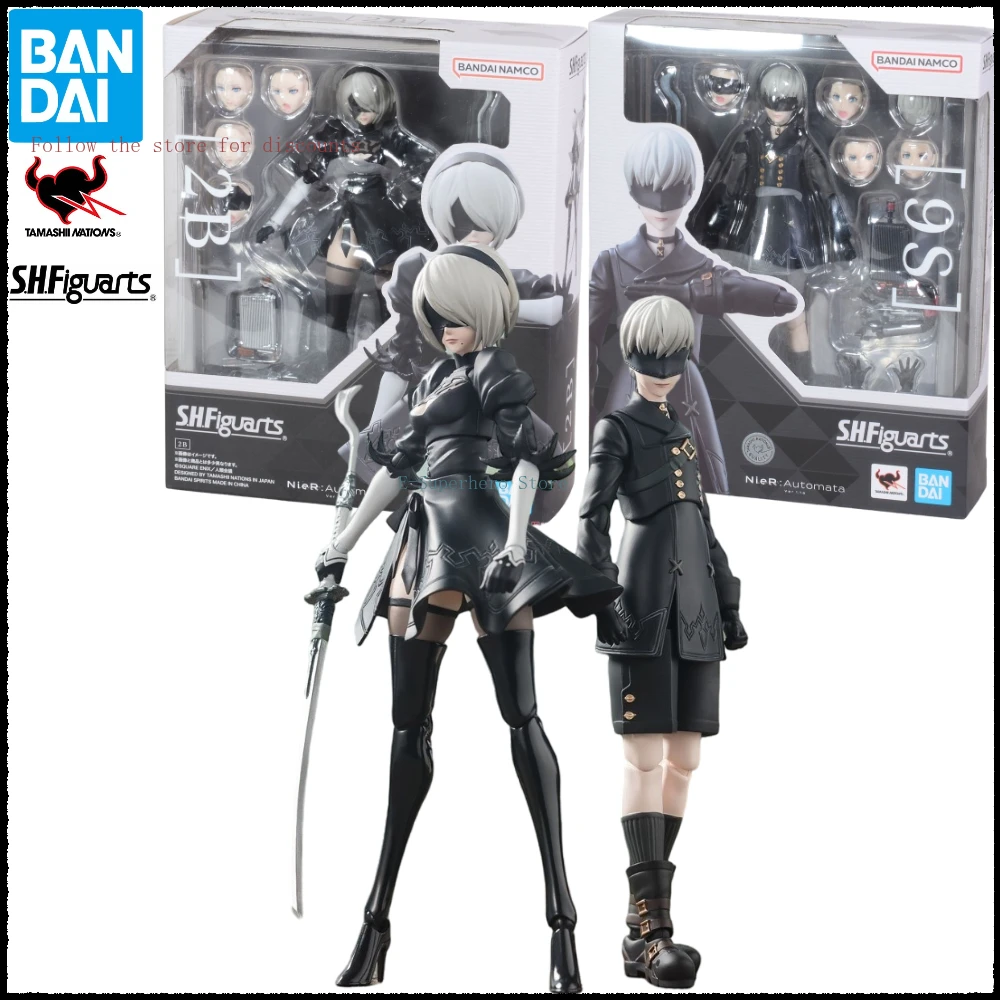 

In Stock Bandai SHF S.H.Figuarts NieR : Automata Ver1.1a 2B 9S Action Figures Toys Collection Gifts