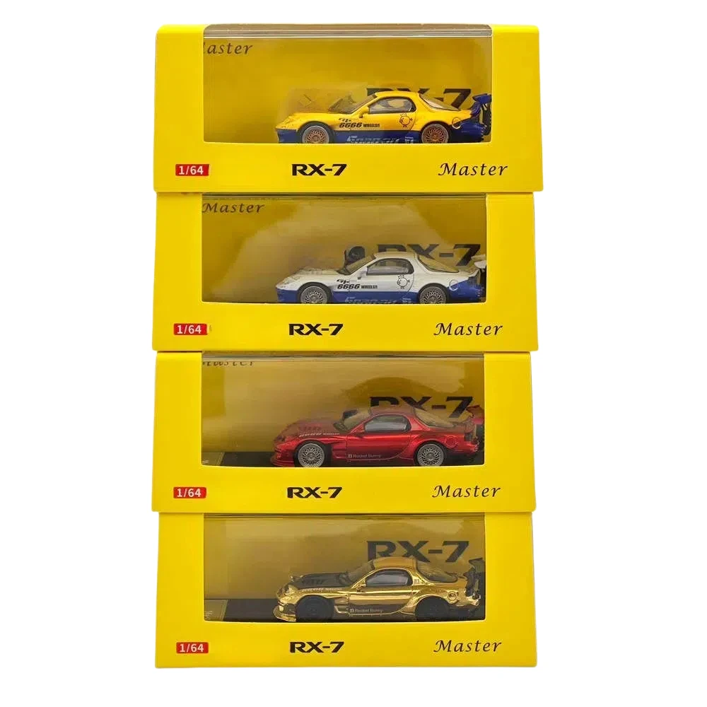 Master 1/64 RX7 Ultra-Detailed Diecast Model Car Openable Hood&Headlights Miniature Collectible Display Creative Festival Gift