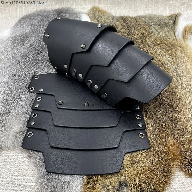 2 Piezas de Armaduras Medievales para Brazos, Brazaletes de Cuero PU, Protectores de Brazos para Hombre, Brazalete de Caballero, Armadura para Brazos, Accesorios de Disfraces de Cosplay 2026