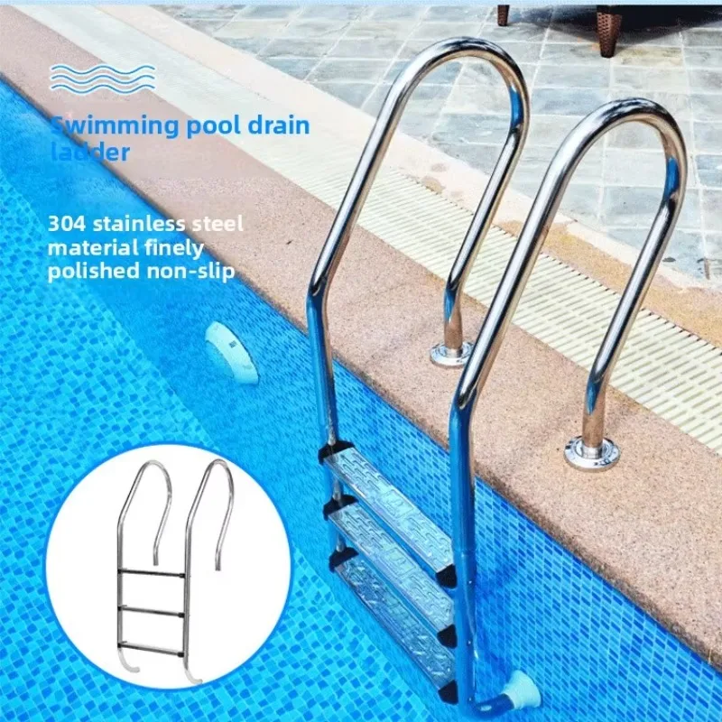304 Stainless Steel Pool Ladder 3 Steps Thickened Pedal Water Escalator Underwater Swimming Pool Equipment