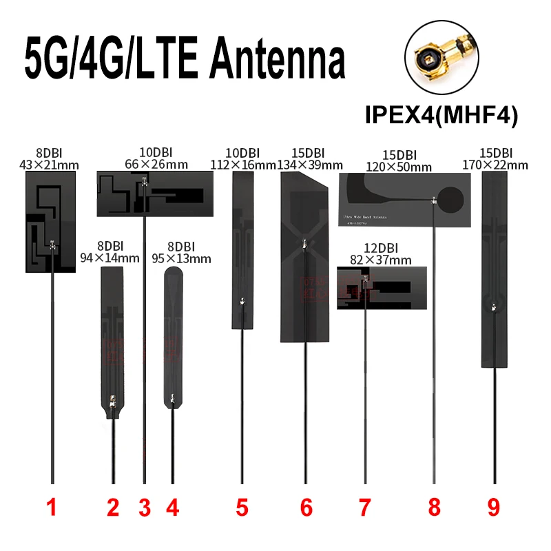 

2pcs IPEX4 5G FPC Antenna Internal High gain Full band MHF4 5G For RM500Q RM510Q RM502Q SIM8200EA EM9190 FN990A FN980 FN980M