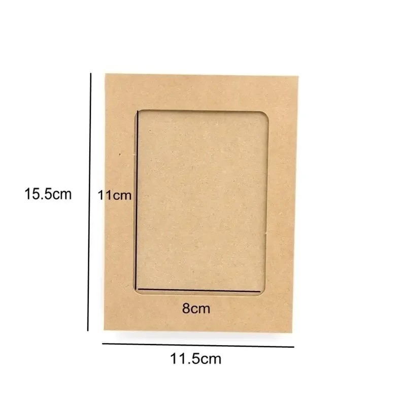 10Pcs/Lot DIY Kraft Paper Photo Frame Hanging Wall Photos Picture Frame Kraft Paper with Clips Family Photo Frame Wall