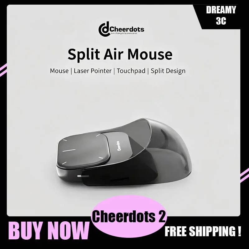 Cheerdots 2 Detachable Air Mouse Magnetic Bluetooth Touchpad AI Recorder  Laser Pointer Portable Business Office Gaming Mice