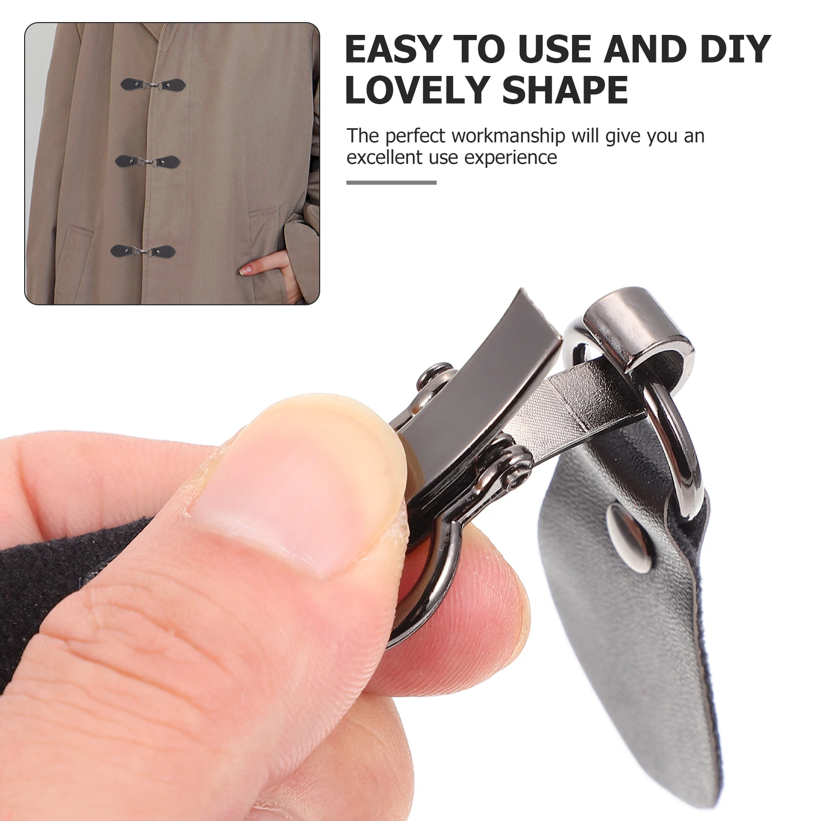 

5pcs 5 Pairs Buckle Metal Hooks Durable Rust-proof Sweater Clip Cardigan Clips Overcoat Connection Fashion Clothes