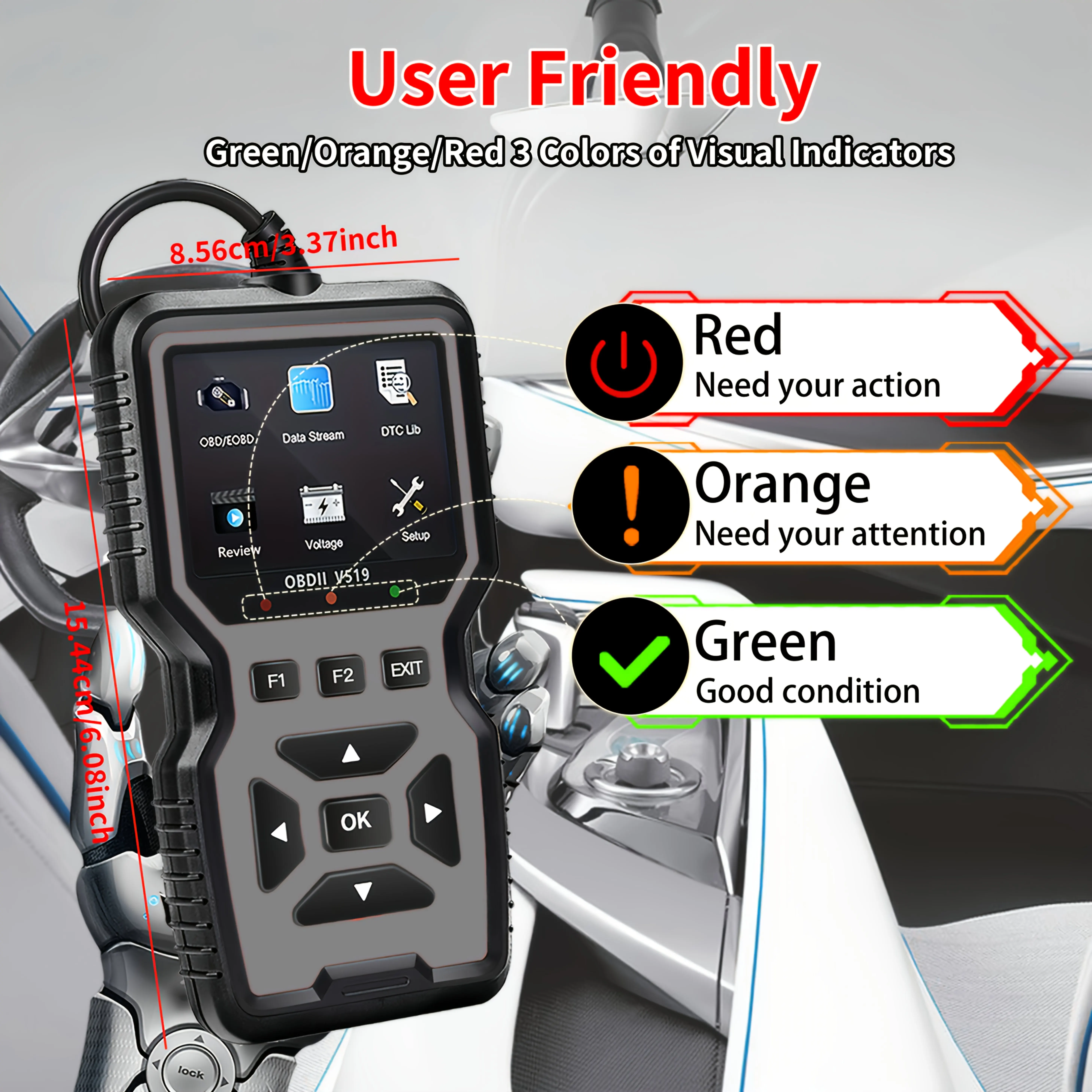 جهاز اختبار تشخيص خطأ السيارة V519 قارئ رمز Obd، الماسح الضوئي Obd2 لتصفية رموز الخطأ، معدات صيانة المركبات، الماسح الضوئي المحمول، مكونات يدوية، أداة تشخيصية متينة ومتينة وعالية الجودة، فنيينيات السيارة #2