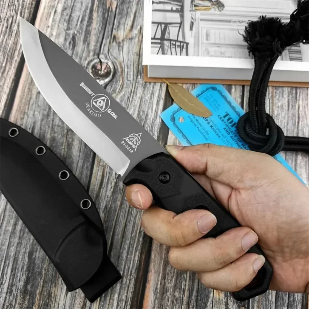 Tragbares D2-Stahl-Messer mit feststehender Klinge, Outdoor-Überlebensmesser, Nylon-Glasfaser-Griff, Alltagsmesser, EDC-Multitool, Jagdmesser – Detail 1