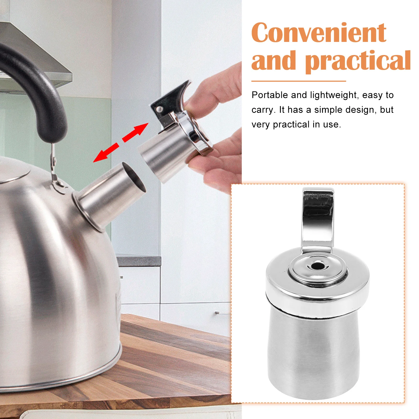 

Stainless Steel Tea Kettle Whistling Spout Loud Whistle Replacement Parts Water Boiling Kettle Accessory Teakettle Spout