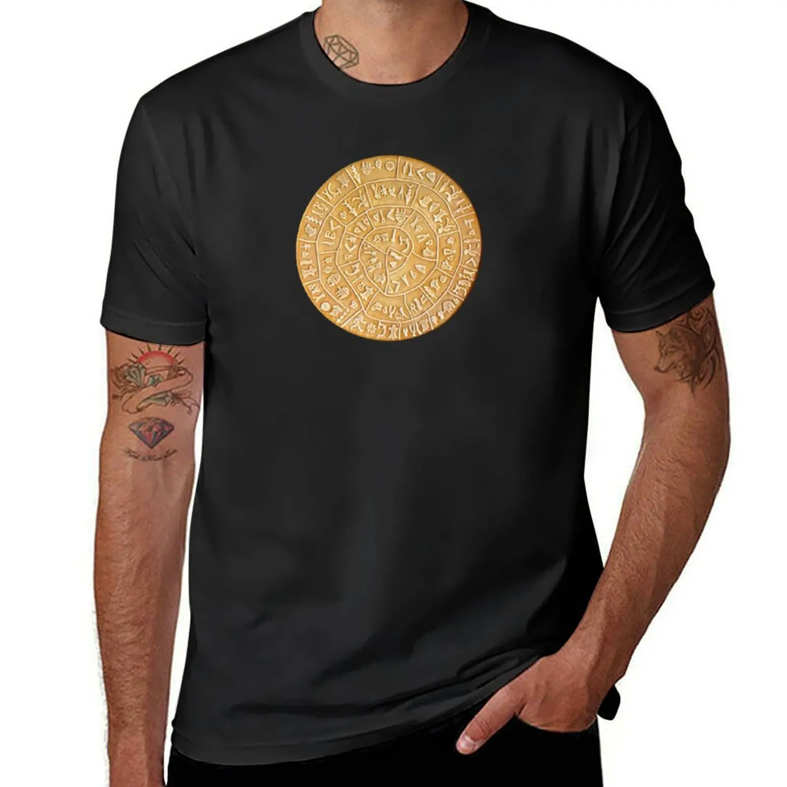 Phaistos Disc T-Shirt tops Aesthetic clothing blanks t shirts men