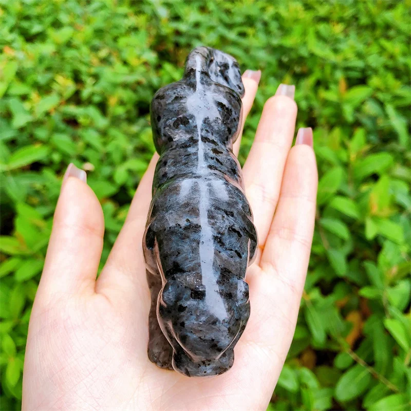 Natural Larvikite Cheetah Gemstone, Healing Crystal, Animal Figurine, Reiki Carved Stones, Gift, Room Decoration, 1Pc