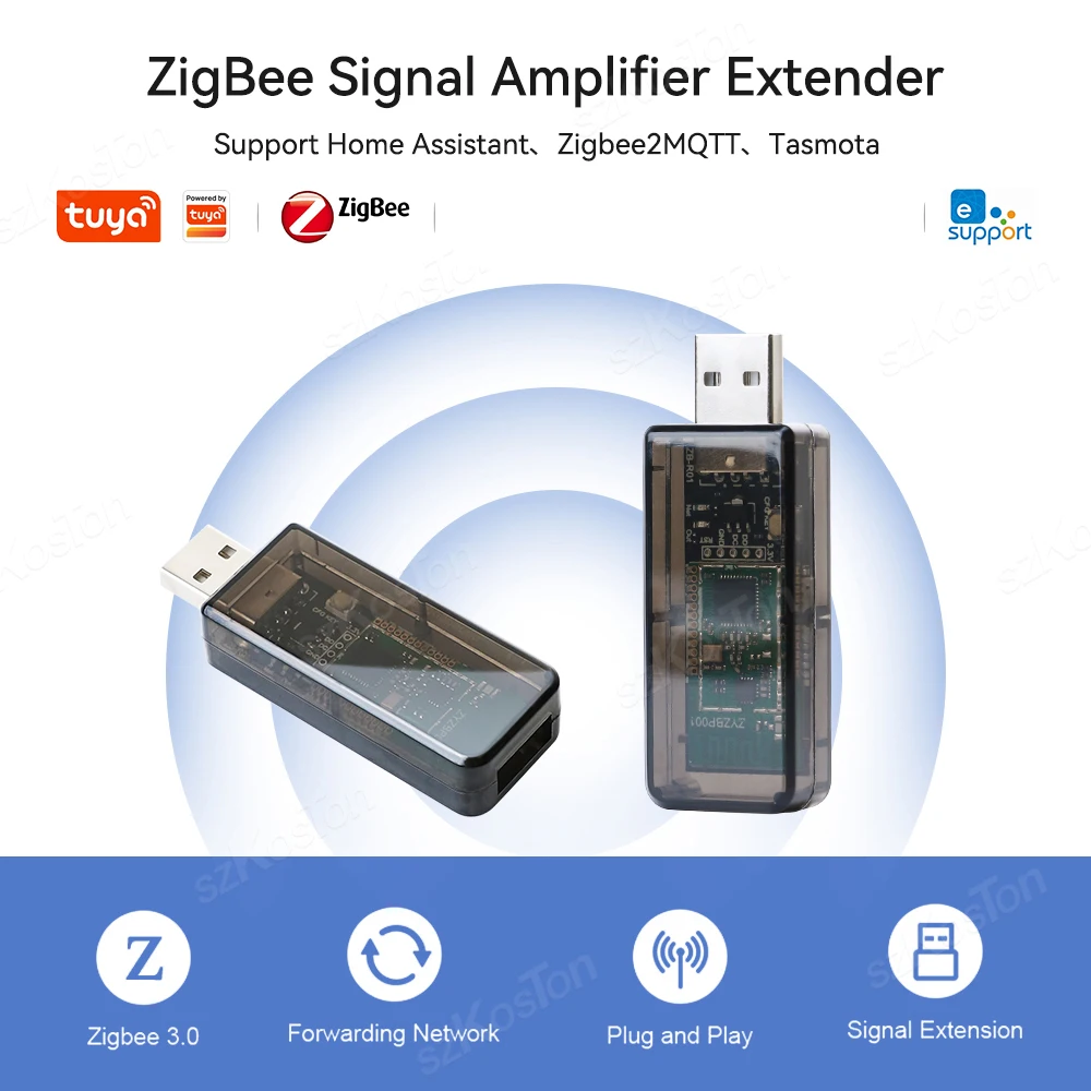 

ZigBee 3.0 Signal Repeater Smart Home USB Extender for Tuya eWeLink APP Home Assistant ZigBee2MQTT Tasmota SmartThings