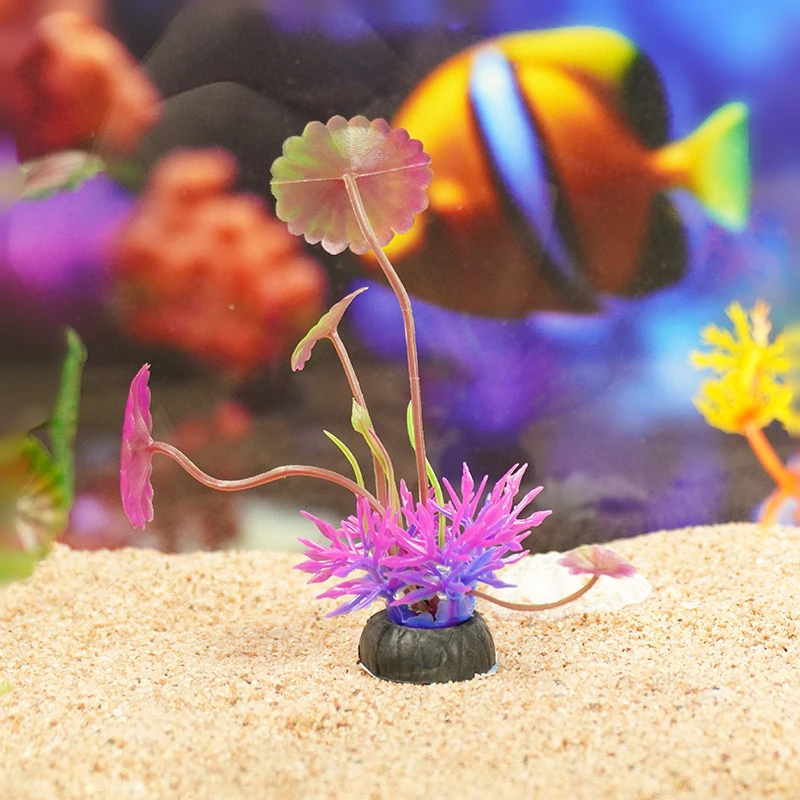 1 PC การจําลองพืชประดิษฐ์ตกแต่งตู้ปลาใต้น้ําวัชพืชหญ้า Aquarium อุปกรณ์เสริมถังปลาตกแต่งเครื่องประดับ