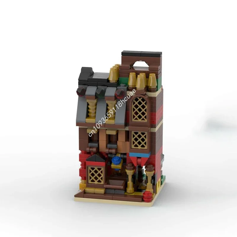 

310 деталей MOC: Мини-отель, модульные здания, строительные блоки, развивающая рождественская игрушка, подарок, творческое обучение STEM/STEAM