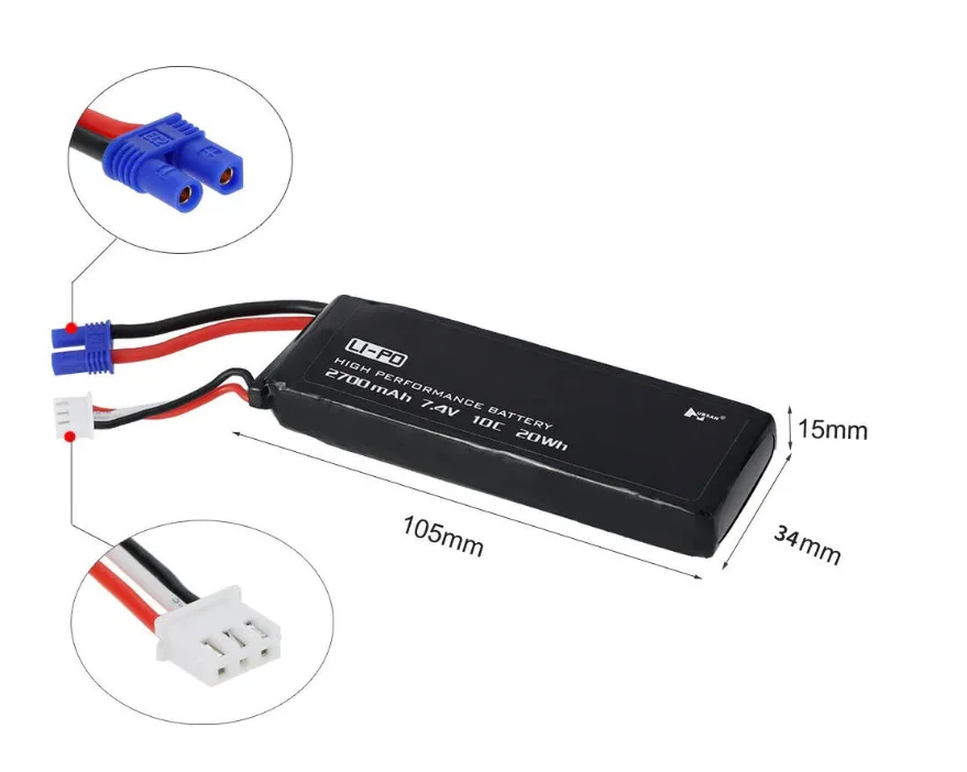 In Stock Hubsan H501S Li-Po Battery H501S H501A H501M H501C RC Quadcopter  7.4V 2700mAh  Spare Parts