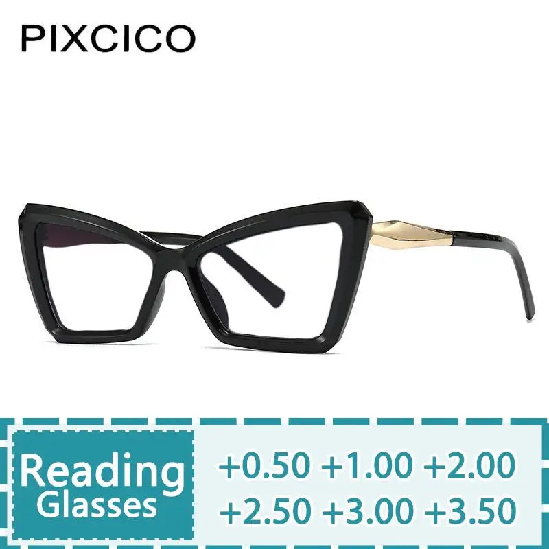 R57173 Lady Luxury Presbyopic Eyeglass Vintage Cat Eye Reading Glasses Dioptric +0.50 +1.00 +3.00 Optical Clear Spectacles