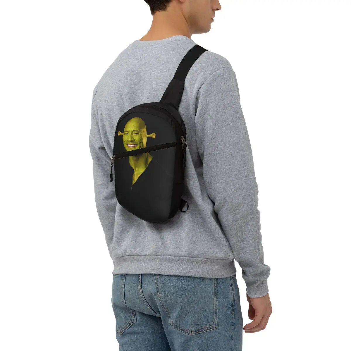 Mode Dwayne De Shrok Johnson Crossbody Sling Rugzak Mannen De Rock Spier Man Schouder Borst Tas Voor Reizen