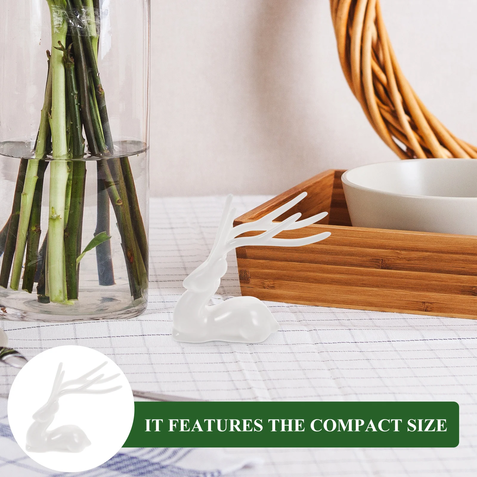 

Small Ceramic Elk Figure Decorative Piece for Desktop Shelf Holiday Christmas Table Decoration Reindeer Indoor Ornament