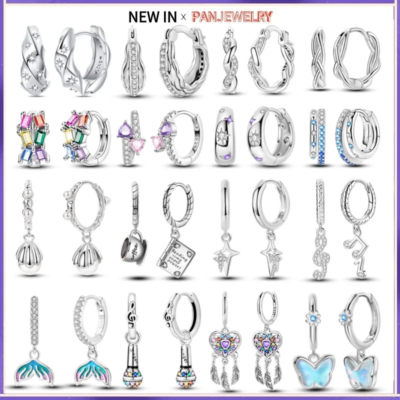 

Hot selling 925 sterling silver ice water blue purple opal earrings original Pan charm women's girl exquisite jewelry gift