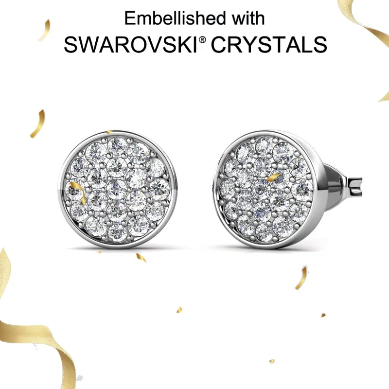 

Серьги Daisini из серебра 925 пробы с кристаллами Сваровски, минималистичные крошечные круглые серьги-гвоздики для женщин, элегантные простые ювелирные изделия