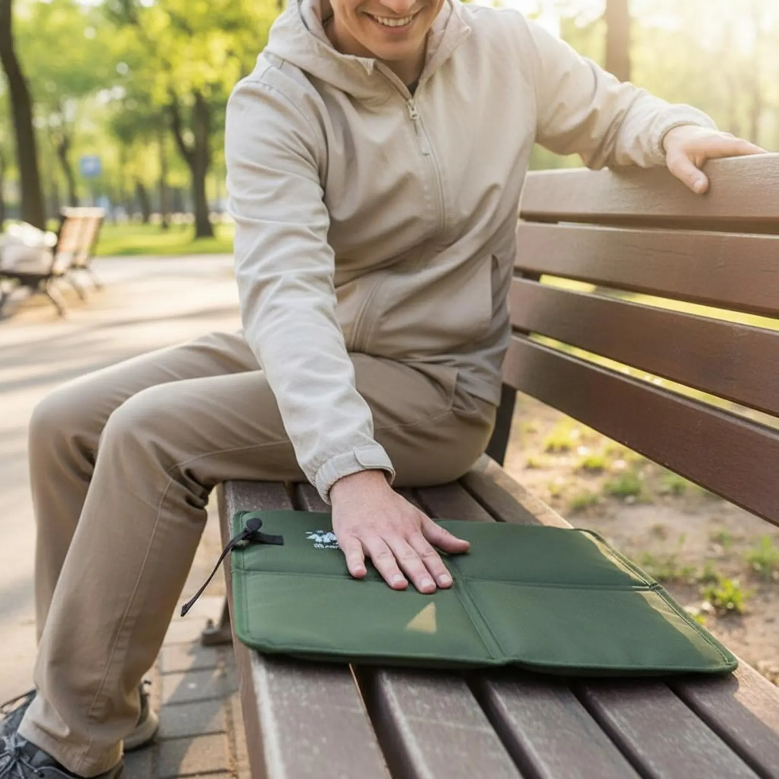 

Foldable Seat Pad Waterproof Portable Sitting Pad Three-Fold Outdoor Mat Easy to Clean Lightweight Hiking Pad for Stadium