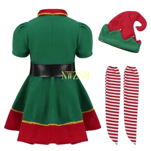Elf Green Weihnachtskostüm für Mädchen, Festival -Kleidung des Weihnachtsmanns, extravagantes Kleid, Weihnachtskleid, Neujahr, 2022 8 Hauptverkäufe Huma Elvis Presley - №4