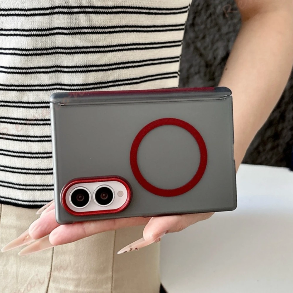 Luxury Matte Black Magnetic Phone Case For Samsung Galaxy Z Fold 8 7 6 5 Magsafe Official Clear Shockproof Cover For Z Fold8