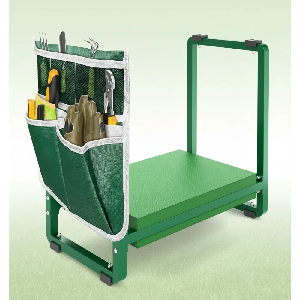 

10.2" Wide Garden Kneeler & Seat, Heavy Duty Gardening Bench for Seniors & Women with Tool Bag