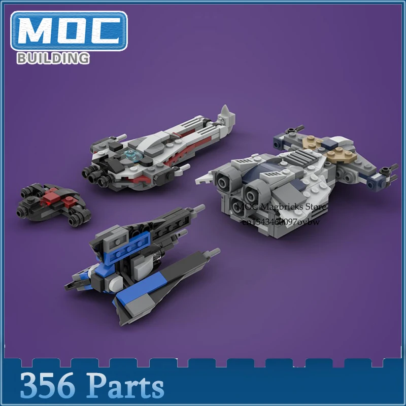 Seria kosmicznych Model Micro Starfighters MOC Klocki konstrukcyjne DIY Klocki montażowe Kolekcja kreatywnych zabawek Prezenty ekspozycyjne