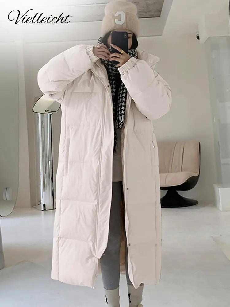 Vielleicht 2022 New Women Winter Jacket Long Warm Parkas Female Korean Thicken Coat Cotton Padded Parka Jacket Hooded Outwear