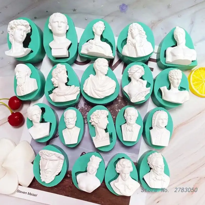 3D Portrait Sculpture Silicone Flexible Food Safe Mould Clay Resin Ceramics Candy Fondant Candy Chocolate Soap Mould