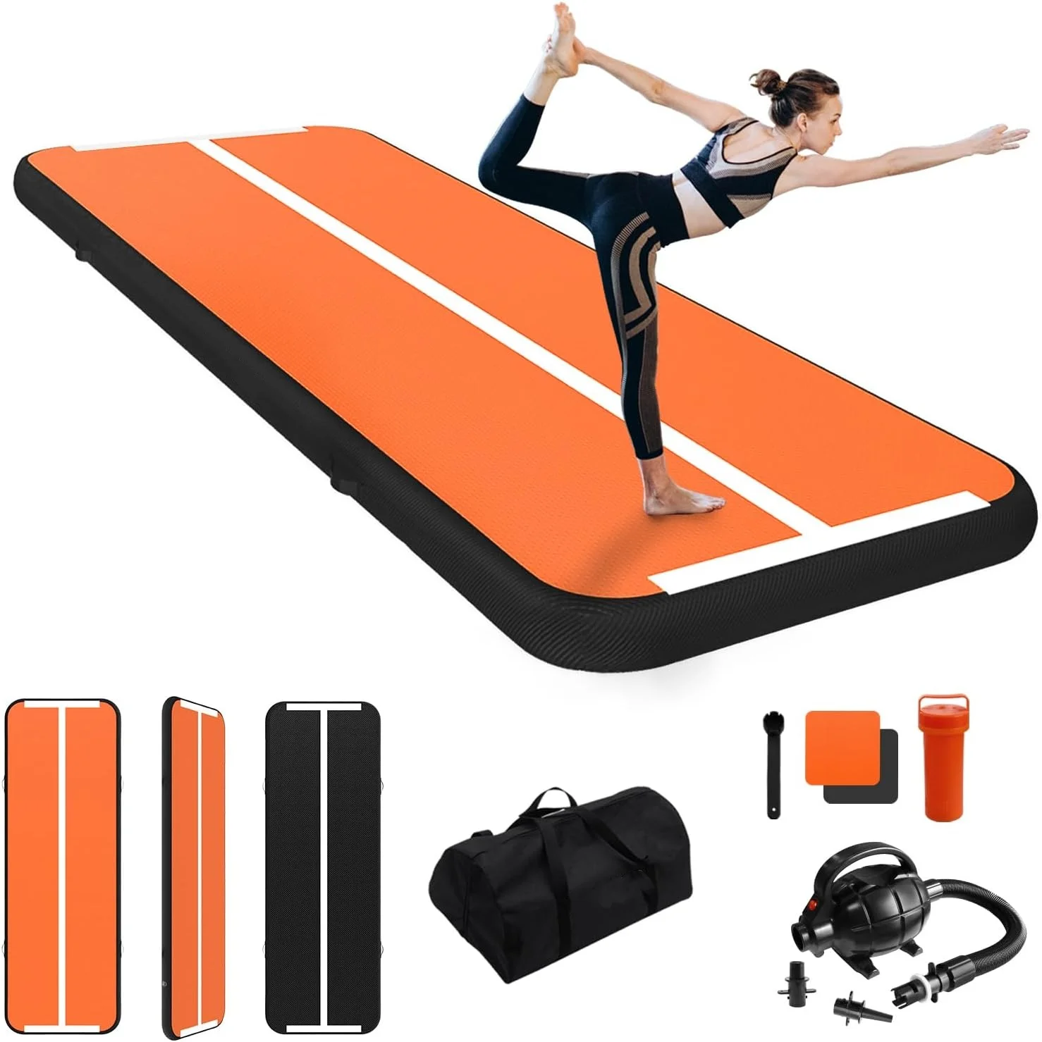 2026  Inflatable Gymnastics Air Tumbling Track Mat with Electric Air Pump for Home Use Training Yoga Customizable Color & Size