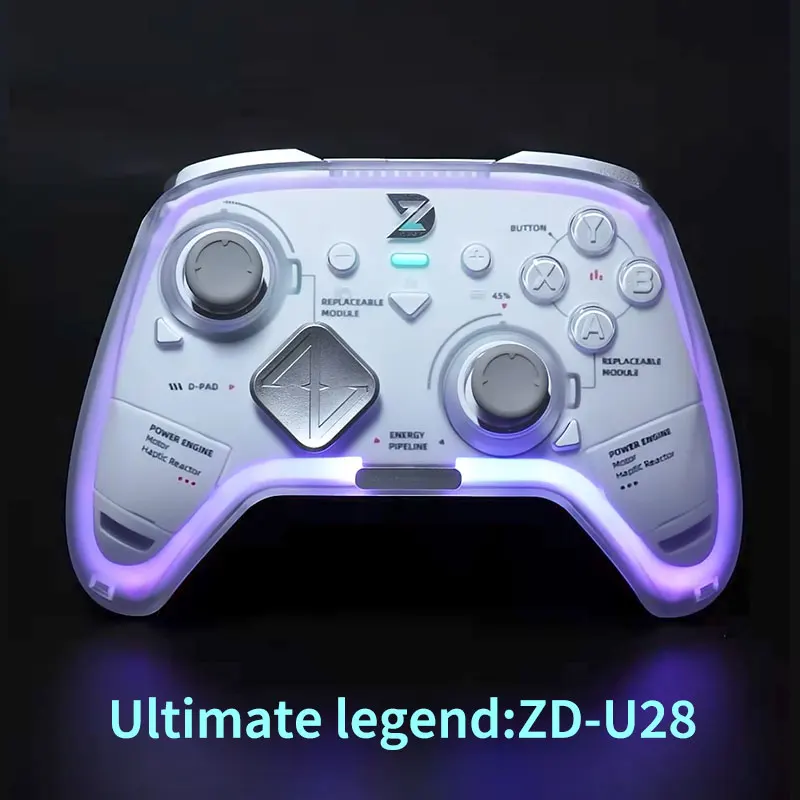 

ZD Ultimate Legend Gamepad U28 with 1500mah Battery Hall ＆ Micro Trigger Switch Tri-Mode Connection 6-Motor Vibration FPS 3A