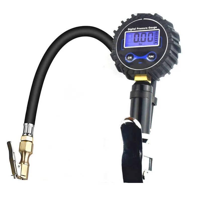 Tire Digital Inflation Gauge,Large Screen Display,Quick Inflation Clip,Universal For Car Motorcycle Bicycle Tire Inflation