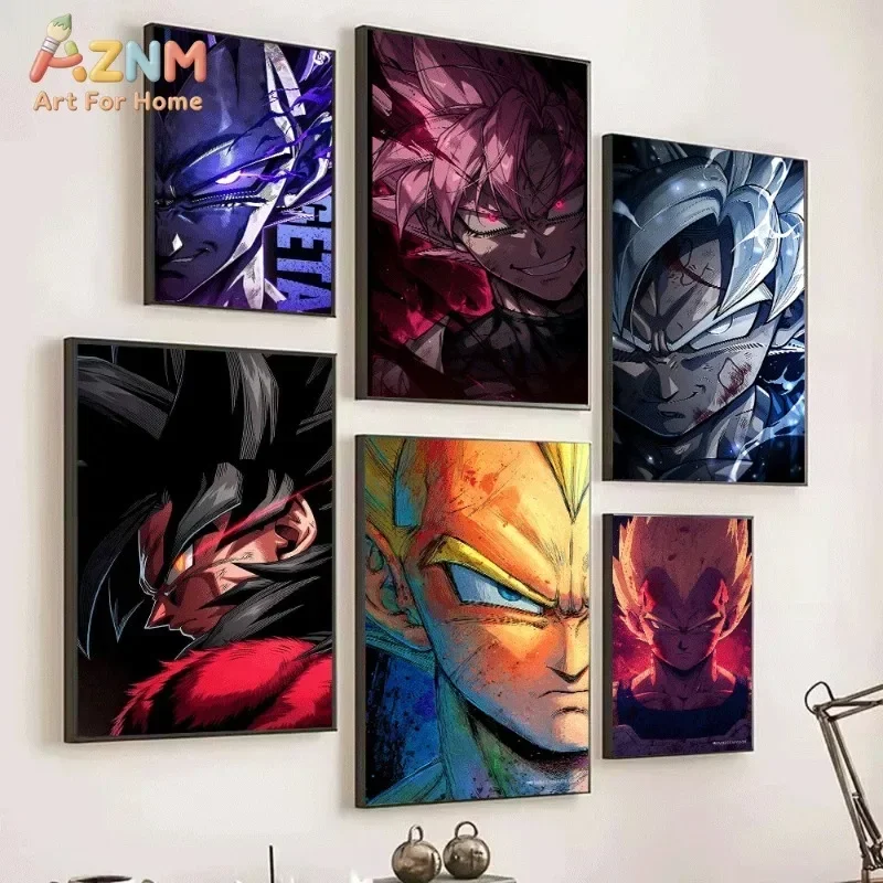 Dragon Ball Vegeta Ultra Ego Canvas Wall Art Anime Super Saiyan Print Collage For Teen Boys Bedroom Gaming Dorm Decor Unframed