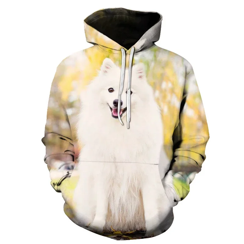 Übergroße Samoyed Wolf Tier Hoodies Männer Frauen 3d gedruckt Sweatshirt Harajuku Frühling Winter Hoodie Freizeit mantel Männer Kleidung 4xl