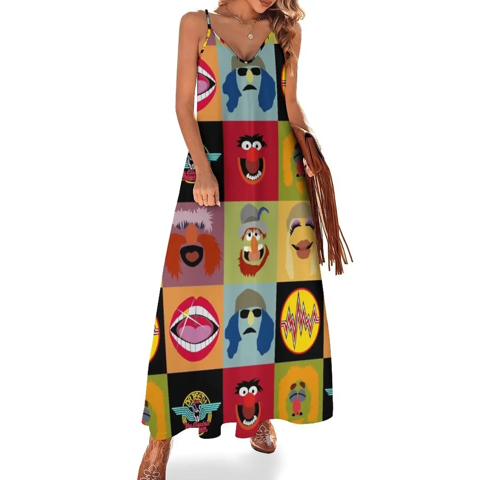 

Dr. Teeth and the Electric Mayhem ft Lips Sleeveless Dress Beachwear luxury women's party dress evening prom Dress