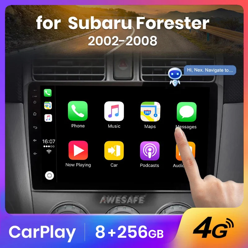 AWESAFE Wireless CarPlay Autoradio for Subaru Forester SG 2002 - 2008  Car Radio Multimedia Player Android Auto Stereo GPS