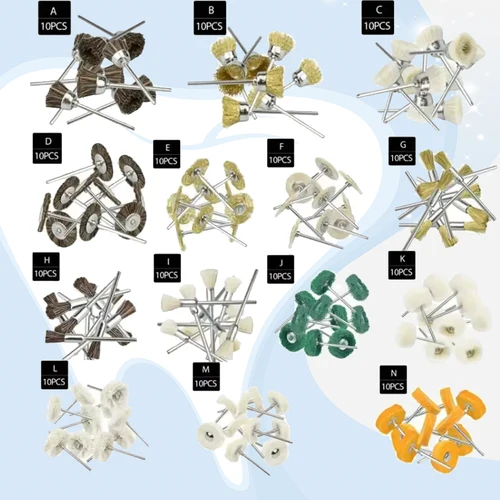 Imagen 1 del producto Ruedas de pulido Dental, 10 Uds., cepillos para pulir lana y algodón para pieza de mano rotativa, 25, 35 Mm, alta calidad