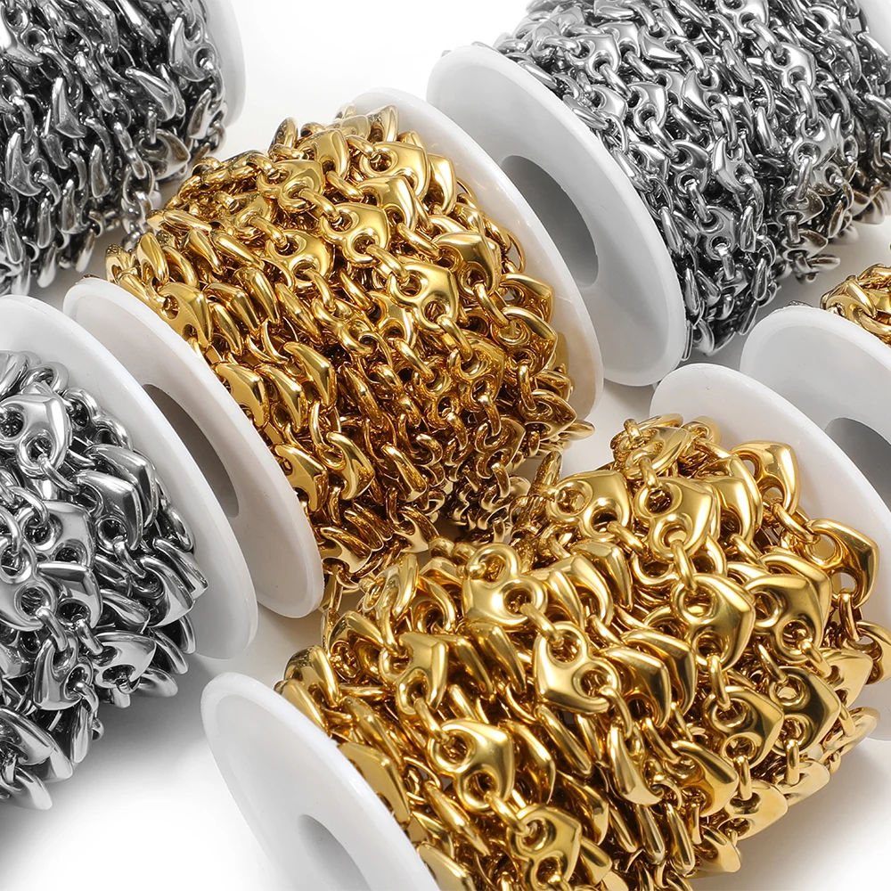 1 Meter Stainless Steel Heart Handmade Chains Heavy Chains for DIY Men Women Jewelry Making Necklace Bracelet Material Wholesale - view 5