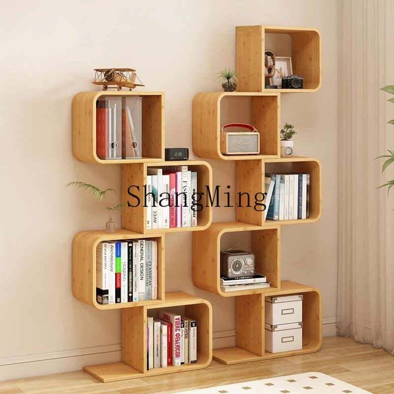 

CL bookshelf floor-to-ceiling household simple creative living room book against the wall multi-layer lattice storage