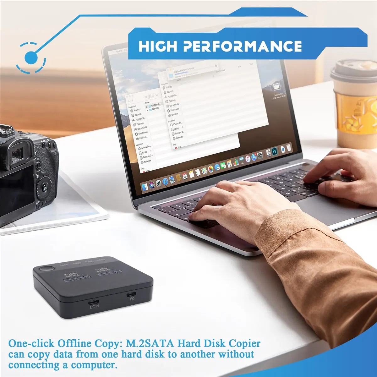 【DEAL!】M.2 SATA Duplicator M.2 SATA Dual Bay SSD Enclosure External Hard Disk Docking Station with Clone for M2 HDD SSD Reader view 5