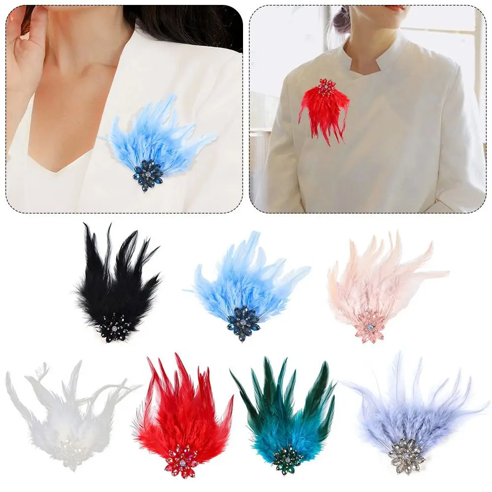 

Красивый DIY хрустальный цветок, очаровательный горный хрусталь, красочные перья, ювелирные изделия, хрустальные цветы, вечерние