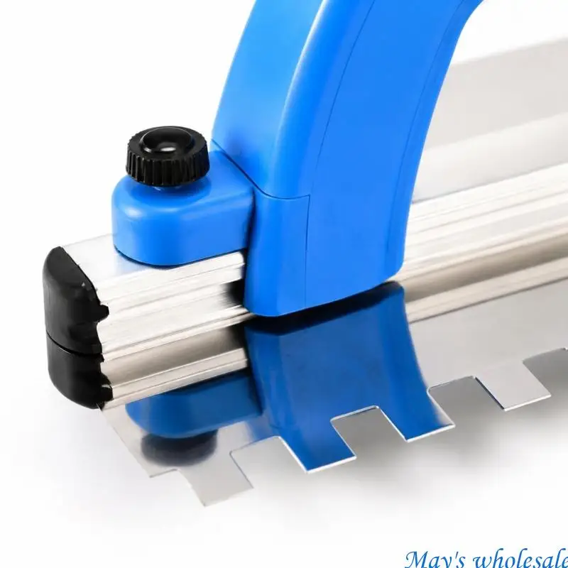 Hand-Guided Notched Trowel for Plaster and Putty Application Setting Tasks 448A