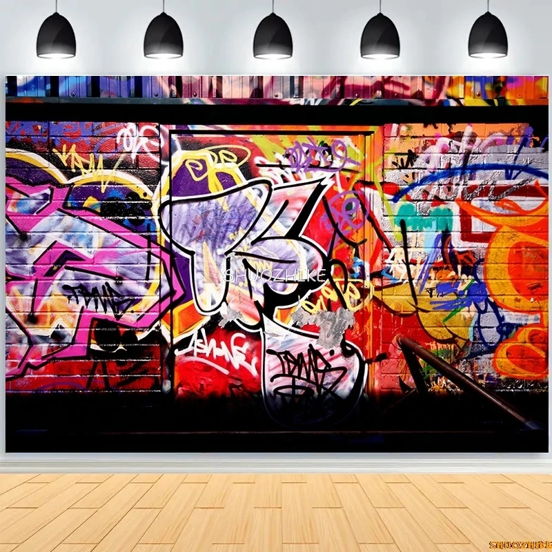 

SHUOZHIKE Graffiti Antique Brick Wall Photography Backdrops Props Cement Texture Stone Theme Photo Studio Background QZ-07