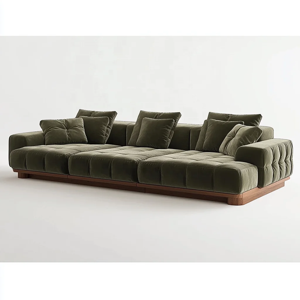 

Настраиваемый современный диван с откидной спинкой в европейском стиле, простой набор для гостиной, внутреннего использования с художественными деревянными ножками, кожаная бархатная кровать