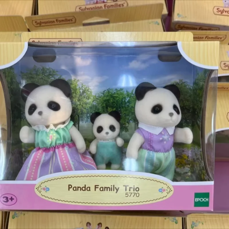 Figurki anime Sylvanian Families, Calico Critters, zestaw mebli, kwiatowy kot, czekoladowy królik, słoń, panda, trio rodzinne, prezenty