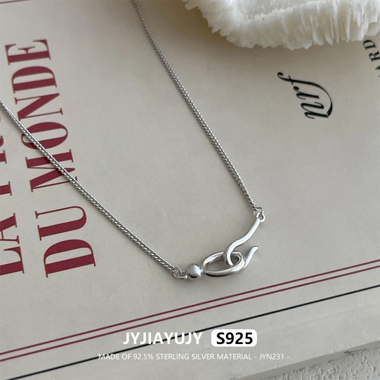 

JYJIAYUJY 100% цельное оригинальное ожерелье из стерлингового серебра S925, корейская версия, крючок, модные ювелирные изделия, подарок на каждый день, JYN231