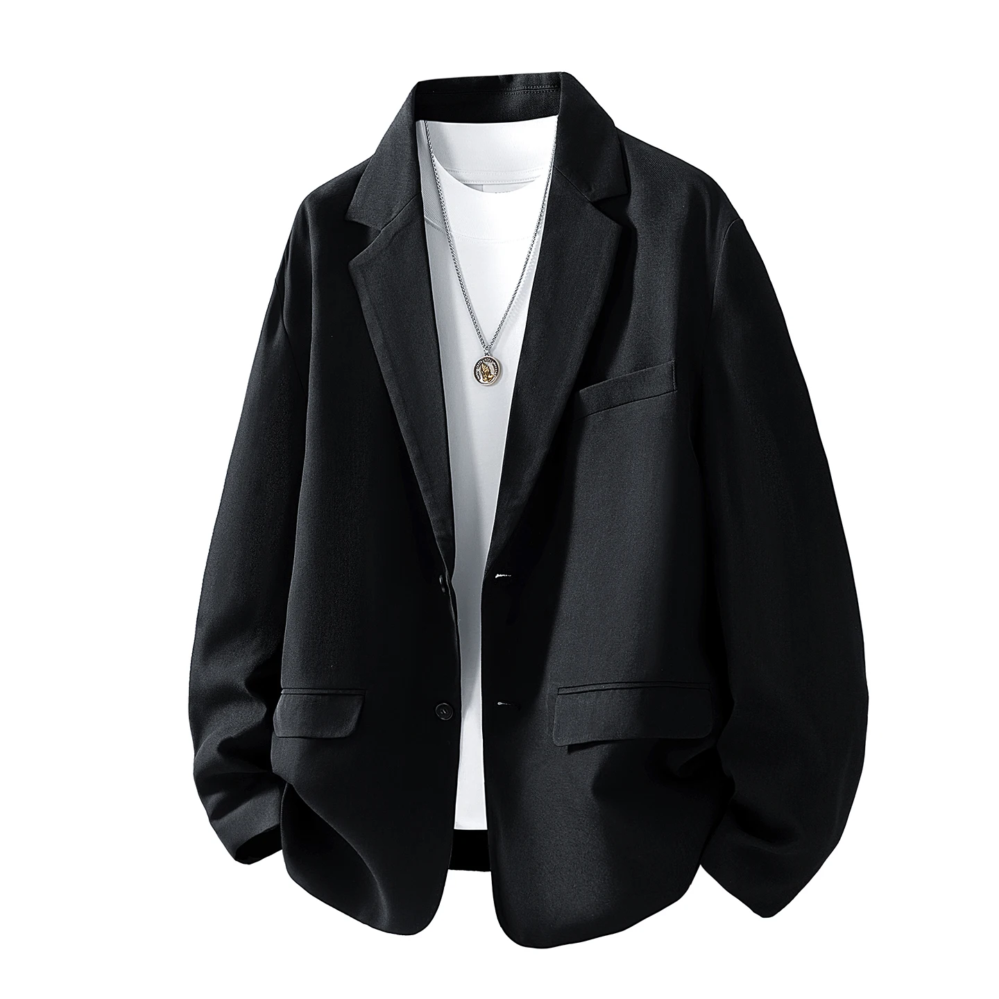 

Корейская повседневная куртка для молодежи, осенняя новинка, верхняя одежда из полиэстера, с длинными рукавами, на одной пуговице