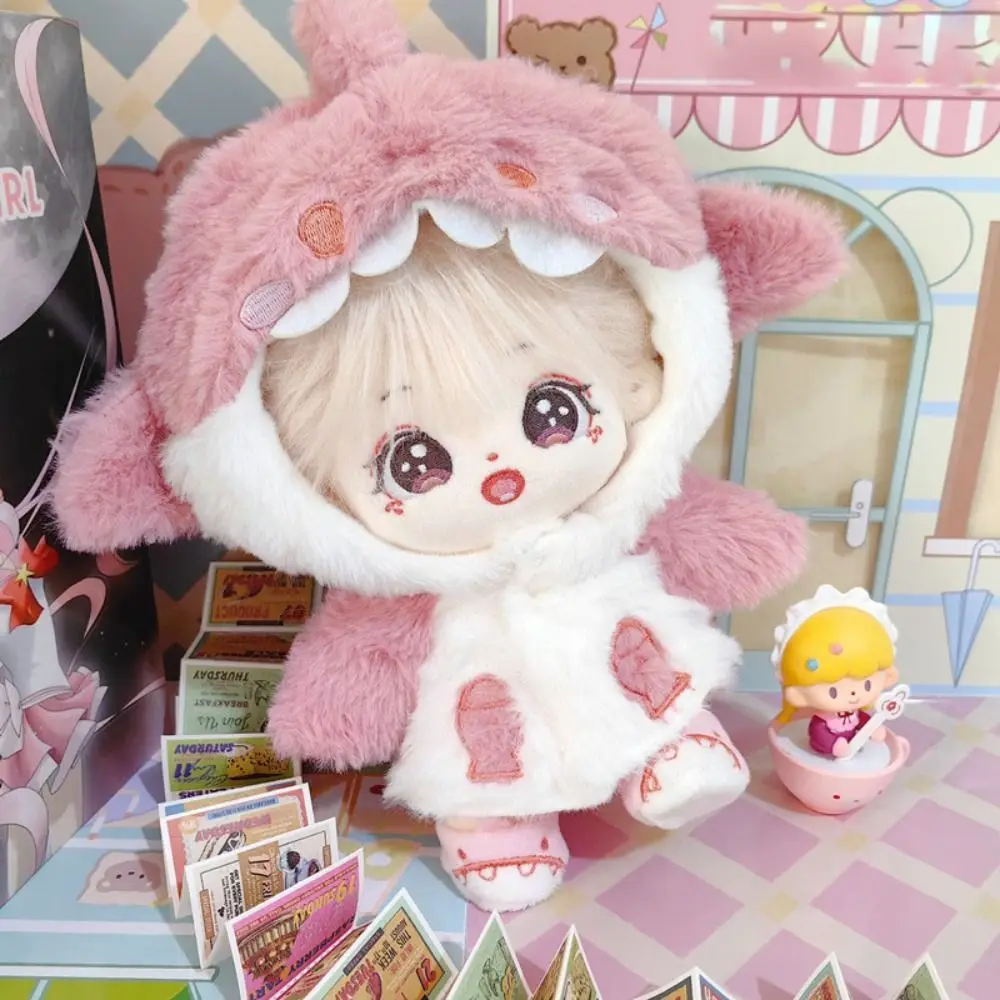 20cm Cotton Doll Clothes Cartoon Plush Cat Rabbit Overalls Cute Hoodies Furry Coat Mini Clothes Shoes For Cotton Stuffed Dolls